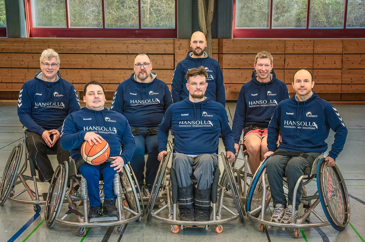 Teambild der Rollstuhlbasketball-Mannschaft des RSC Hanse Lübeck